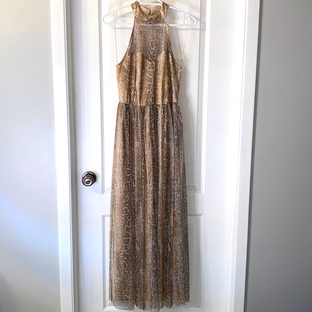 Small Leopard print sparkle maxi dress